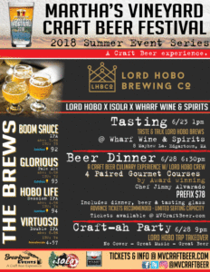 Lord Hobo Brewing x Isola Restaurant Craft Beer Dinner - Martha's Vineyard Craft Beer Festival Summer Event Series